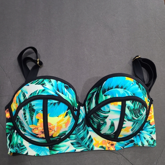 Allure Tropical Print Bikini Top Sz.12/14(L4) - Picture 1 of 9